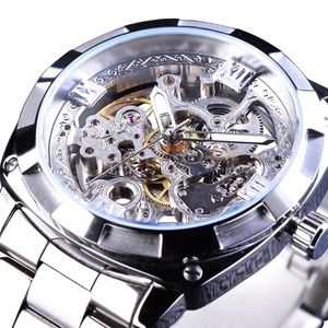 Forsining Mens Skeleton Mechanical Waterproof Luxury Watch Great  Gift Idea